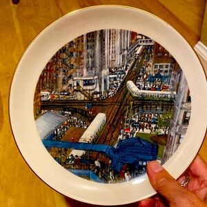 Chicago scenes appetizer plate.  The El.